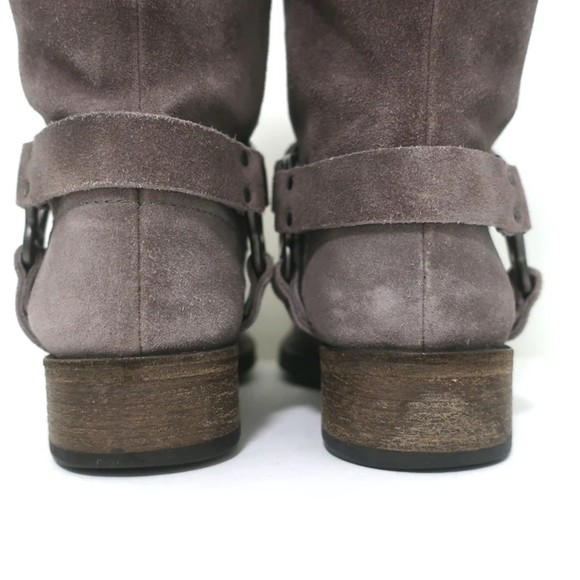 Brunello Cucinelli Moto Boots Gray Suede Size 39 Mid-Calf Biker Boots - Picture 8 of 11